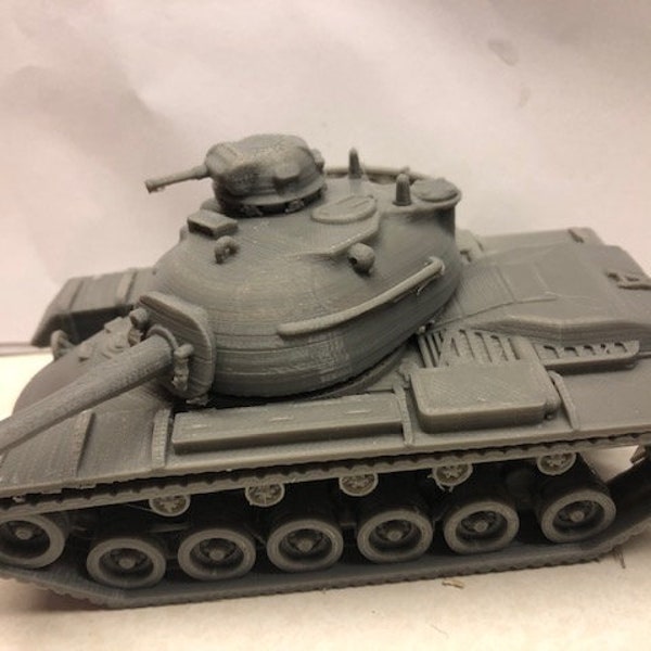 1:56 scale, US M48a3 Patton tank, assembled, 3 D PLA  print.