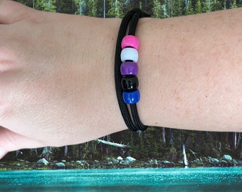Gender Fluid Pride Armband: Paracord & LGBTQIA Perlenschmuck