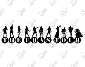 Swifty The Eras Tour Sylwetki z Czcionką Tour Pliki SVG i PNG