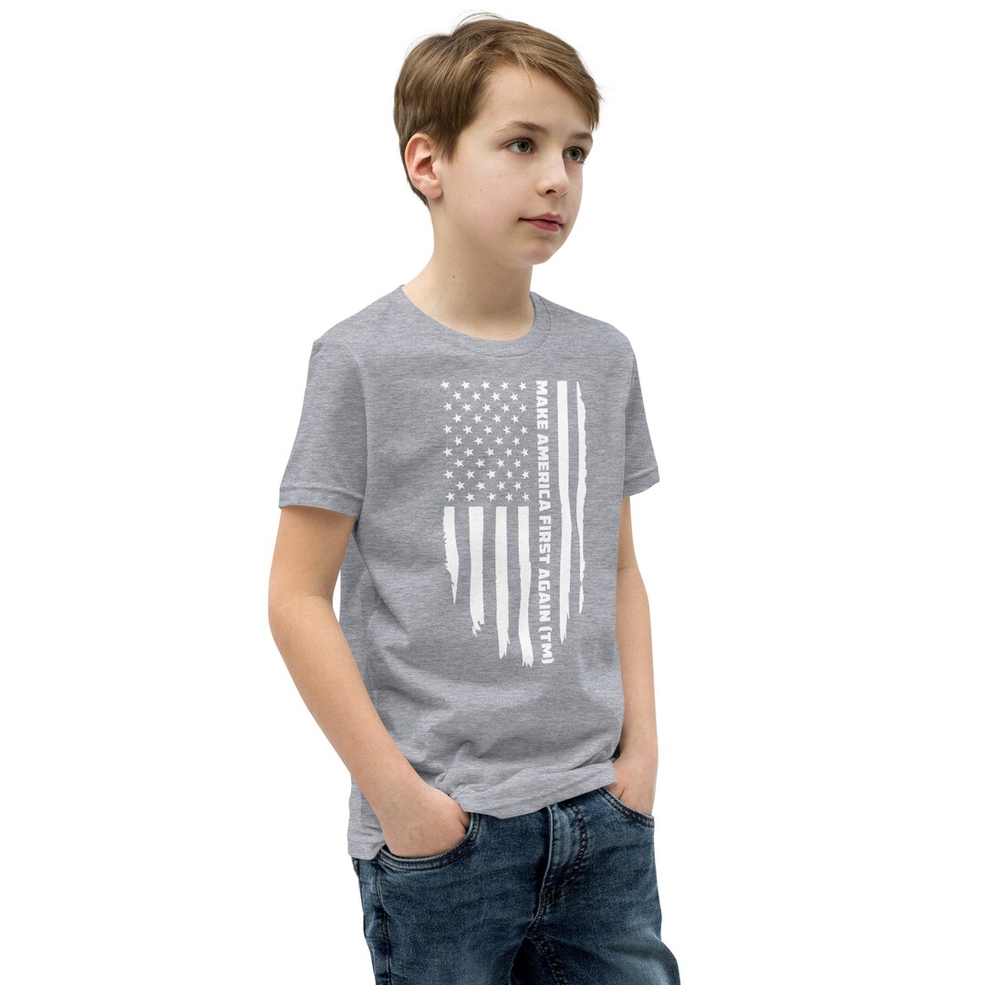 Black and White American Flag Shirt Make America First Again Etsy