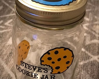 Customized Cookie Monster inspired 32oz MEDIUM Stash Jar