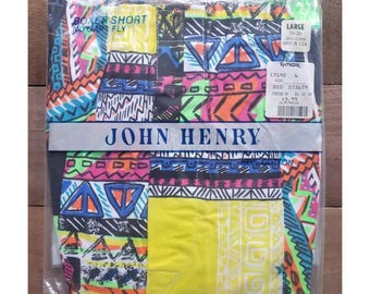 Vintage John Henry Boxer Shorts Unterwäsche Männer Größe Large 36-38