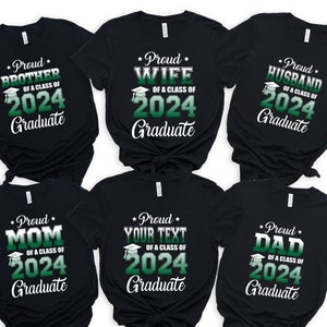 2024 individuelles Abschluss-T-Shirt, stolzes individuelles Abschluss-Shirt 2024, personalisiertes Abschluss-Familien-T-Shirt, stolzes Familien-Abschluss-Sweatshirt