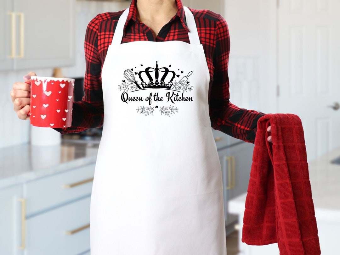 Funny Aprons for Women with 2 Pockets, Queen of the Kitchen Apron for Cooking  Chef Baking, Gifts for Mom Wife Friends Birthday Mothers Day 