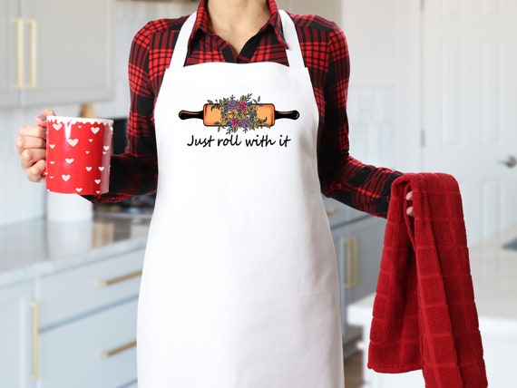 Funny Apron Just Roll With It Cooking Apron,birthday Gift for Mom, Mother  Day Gift, Apron for Mom, Funny Kitchen Apron, Cooking Gift 