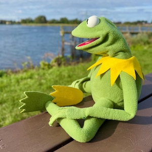 Kermit Rods Handmade Kermit the Frog Replica Puppet, Fleece Muppet With Arm Rods - Etsy