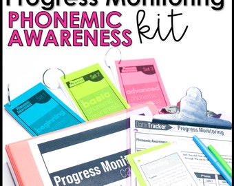 Phonemic Awareness Progress Monitoring Data Tracker Reading Intervention, Phonological Awareness Kindergarten Assessment Science of Reading