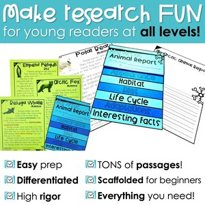 May include: A set of printable worksheets for teaching young readers about Arctic animals. The worksheets feature colorful graphics and text boxes for students to fill in information about the animals' appearance, habitat, diet, life cycle, adaptations, and interesting facts. The text on the worksheets includes the words "My Arctic Animal Report" and "Interesting Facts".