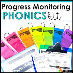 Phonics Assessment and Progress Monitoring, Test Phonics 1st grade or Decoding Words Second Grade Assessment Science of Reading Data Tracker