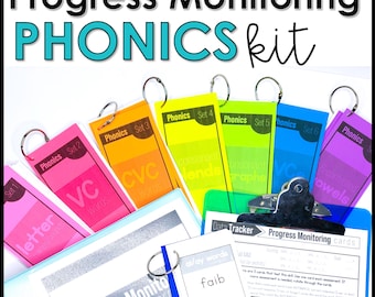 Phonics Assessment and Progress Monitoring, Test Phonics 1st grade or Decoding Words Second Grade Assessment Science of Reading Data Tracker