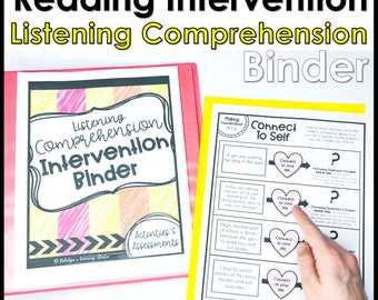 Listening Skills for Comprehension Reading Intervention, Reading Activity for Small Group Planning Reading Interventionist and Homeschool