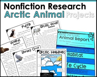 Winter Animals Unit Study Animal Research Project, Reading Comprehension 2nd grade Reading or First Grade 1, Homeschool Reading Resources