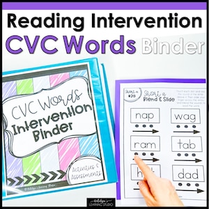 CVC Words Reading Activities, CVC Word Activities for Science of Reading, Reading Interventionist, Homeschool Printables, CVC Printable Game