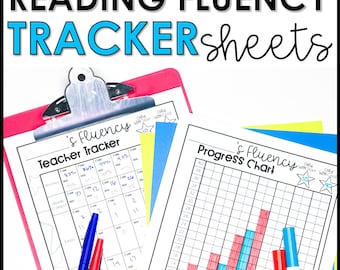 Reading Fluency Data Tracker for Progress Monitoring Reading Assessment, Reading Tracker Kids 1st Second 3rd Grade Reading Chart for Kids