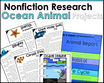 Ocean Unit Study Animal Research Project Template, Homeschool Reading Passages for 1st Grade, Second Grade Reading Comprehension 2nd Grade