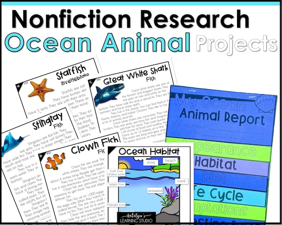 Ocean Unit Study Animal Research Project Template, Homeschool Reading Passages for 1st Grade, Second Grade Reading Comprehension 2nd Grade