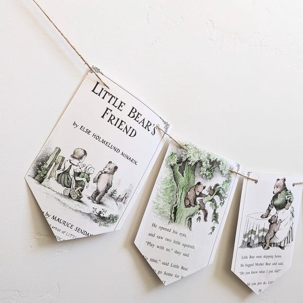 Guirnalda de páginas del libro "Amigo del Osito", pancarta para fiesta infantil, decoración de dormitorio