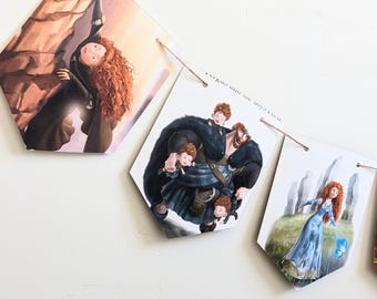 Guirlande de pages de livre Brave, bannière de fête d'enfants, décoration de chambre à coucher