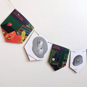 Goodnight Moon Book Page Garland, Children&#39;s Party Banner, Nursery Rhyme Bedroom Decoration