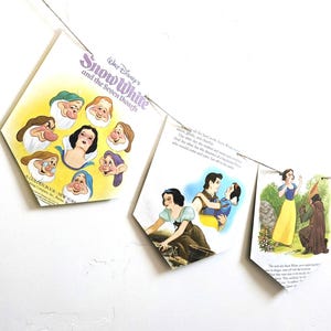 Snow White Book Page Garland, Children's Party Banner, Bedroom Decoration