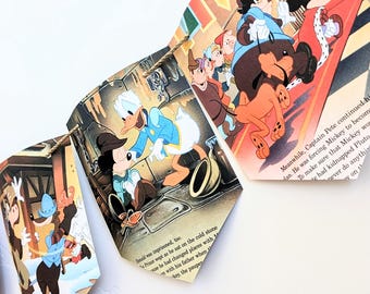 Mickey The Prince & the Pauper Book Page Garland, Children's Party Banner, Bedroom Decoration