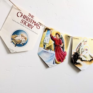 The Christmas Story Golden Book Page Garland, Children's Party Banner, Nursery Rhyme Bedroom Decoration