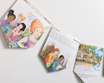 Magische Schulbus Buchseiten Girlande, Kinderparty Banner, Kinderreim Schlafzimmer Dekoration