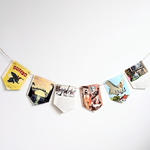 Dumbo Book Page Garland, Children&#39;s Party Banner, Bedroom Decoration