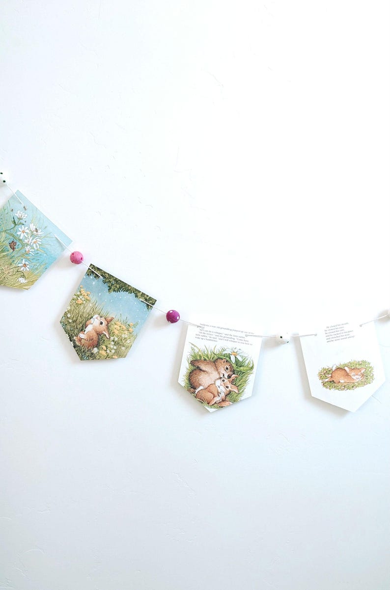The Whispering Rabbit Golden Book Page Garland, Children's Party Banner ...