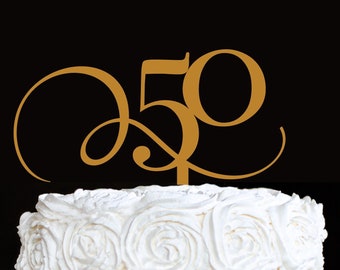 File SVG per la decorazione della torta del 50° compleanno: celebrazione dell'anniversario (download digitale)