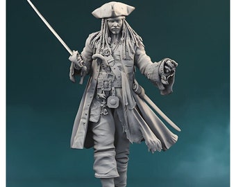 Archivo STL 3D de Jack Sparrow - Figura del Capitán Jack Sparrow - Piratas del Caribe