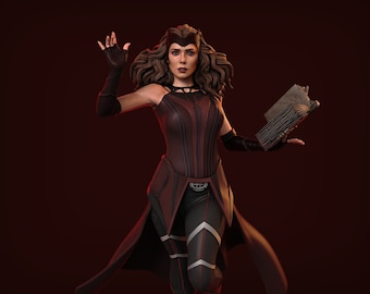 Scarlet Witch - Wanda Maximoff 3D STL file - Scarlet Witch Figure - Doctor Strange in the Multiverse of Madness Movie Suit