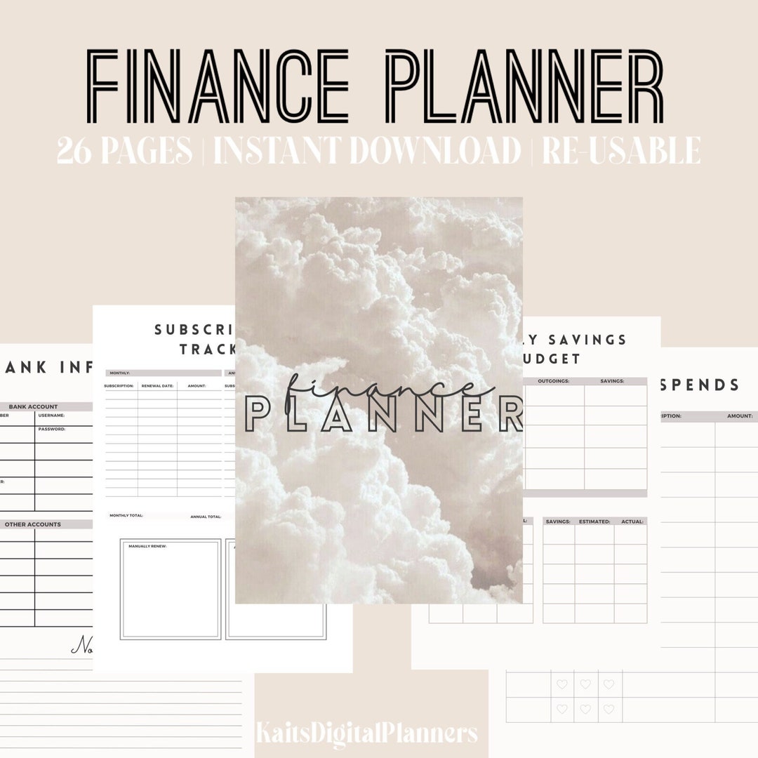 Digital Finance Planner Digital Finance Journal MONEY ORGANISER Digital