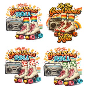 Rollerskating png graphic design clipart retro 80s boombox bundle tunbler wrap t shirt sublimation tote bags 1980s rollerskate skating png
