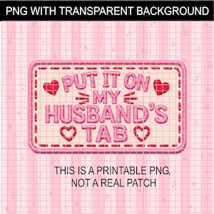 Lägg det på min mans flik PNG Faux Patch | Rolig fruhattdesign | Truckerhattpatch PNG | Western Cowgirlhatt sublimeringspatch PNG-fil