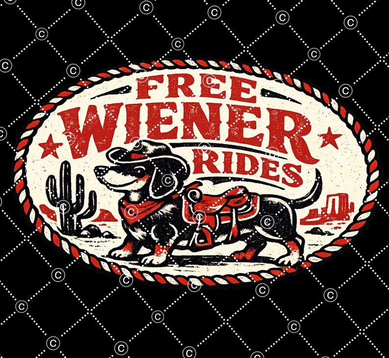 Vintage Western Wiener Dog PNG | Retro Dachsund Funny Png | Free Wiener ...