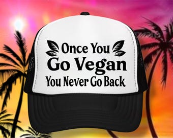 go vegan trucker hat, Vegetarian Gifts, Herbivore Hat, Vegan Cap, Vegetarian Vibes, Animal Activists hat, Vegan hat, vegetarian accessories