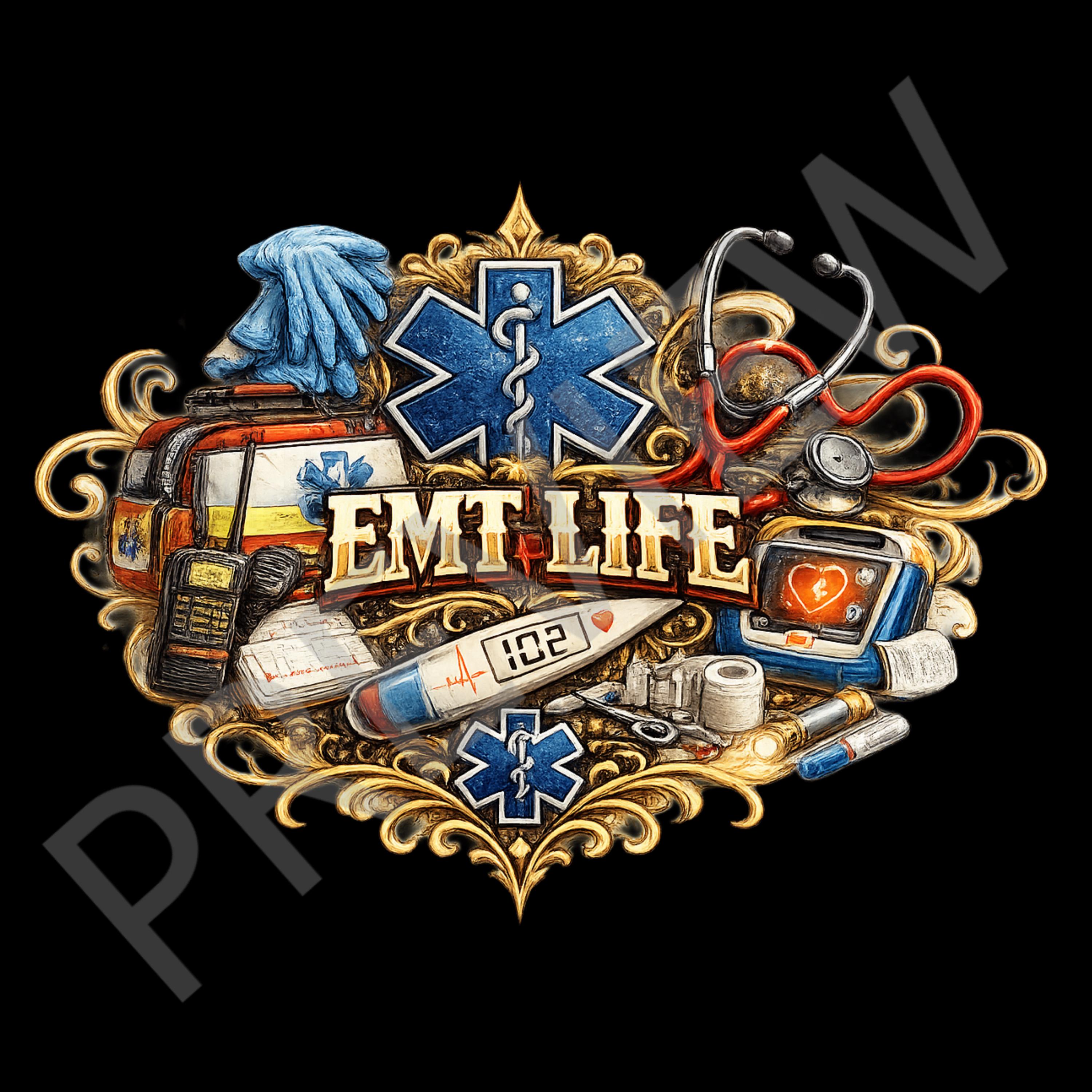 EMT Life Png Graphic Logo | Emergency Medical Technician Graphic PNG ...