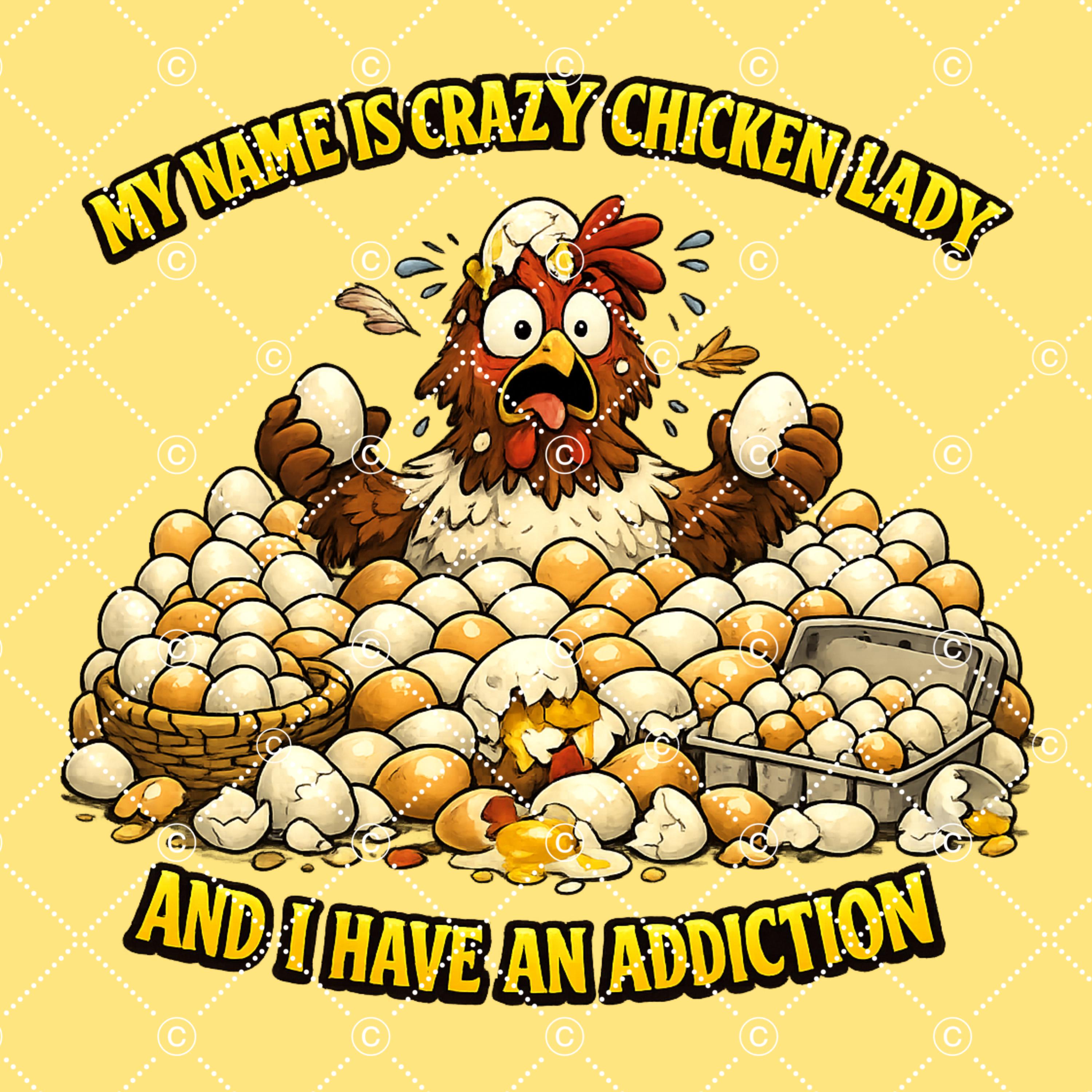 Crazy Chicken Lady Png File Graphics Design Clipart Chickens Addiction ...