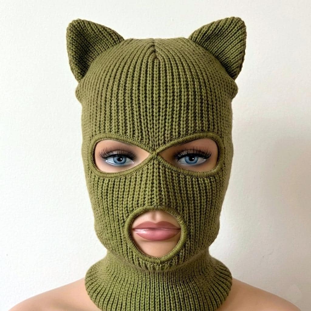 cat balaclava, full face mask, crochet ski mask