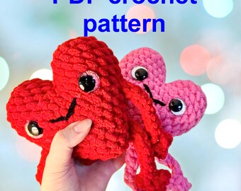 crochet PDF PATTERN only! Plush Heart Crochet Pattern PDF