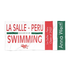Custom Swim Team Towels Personalized for your school, team, and swimmer