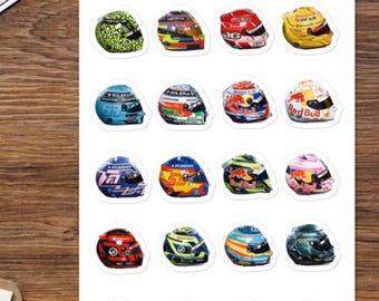 Adesivos para capacete de piloto Fórmula 1 Temporada 2025 Adesivos de F1, Presente de F1, Adesivo para pilotos de F1