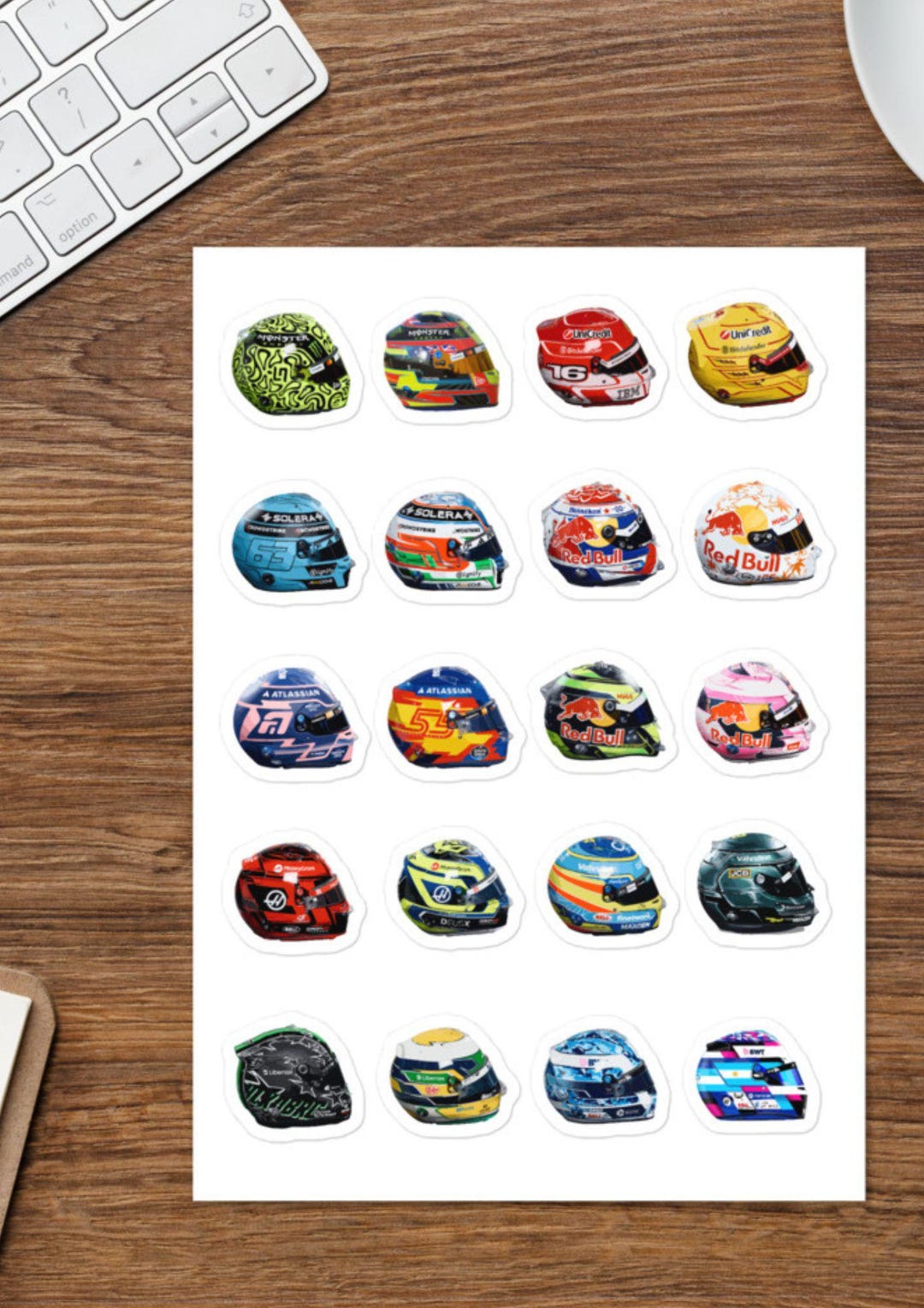 Driver Helmet Stickers Formula 1 2025 Season F1 Stickers, F1 Gift, F1 ...