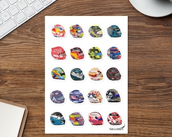Adesivos de capacete de motorista de F1 Adesivos de Fórmula 1 2023 temporada F1, presente de F1, adesivo de motoristas de F1