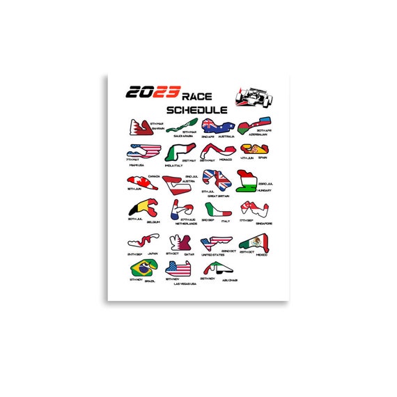 2024 UNI. Calendrier Formule 1 ANGLAIS 50x70 poster UNIVERSEL -  Canada