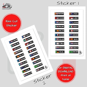 F1 Fahrer Aufkleber Formel 1 2025 Saison F1 Aufkleber, F1 Geschenk, F1 Fahrer Aufkleber