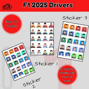 F1-coureur 2025-stickers Formula 1 2025 Season F1-stickers, F1-cadeau, F1-coureurssticker en digitale versie thuis afdrukken *GE-UPDATE*