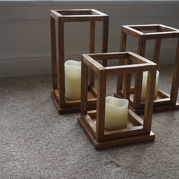 Wooden Lantern Individuals | Reclaimed Wood, Home Decoration, Wedding Centre Piece