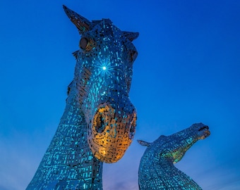 Kelpies Sculpture Art Print: Falkirk Scotland Landscape Photo